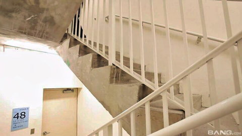 Angelina Castro anal pounding in stairwell scene