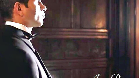 Handsome man in tuxedo, side profile in elegant setting, teasing adult fantasy