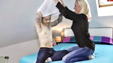 DirtyTina dominates tattooed Asian guy in POV with small tits
