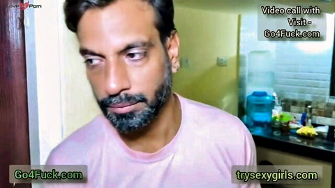 Indian man on video call in steamy bathroom threesome setup