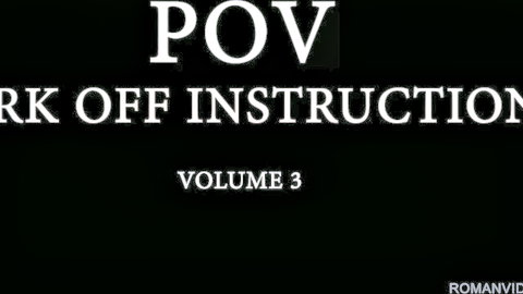POV jerk off instruction volume 3 title card with JOI masturbation commands