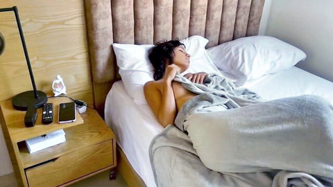 Latina stepsis with thick ass in bed, morning sex tease