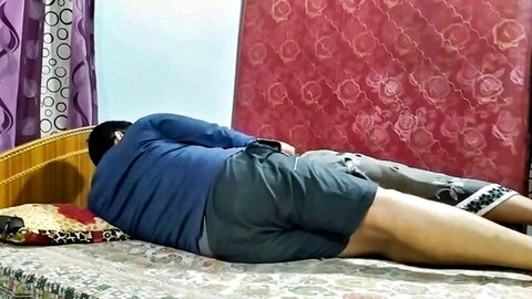 Desi MILF Anjli's lover lying exposed ass up on bed in hot ride scene