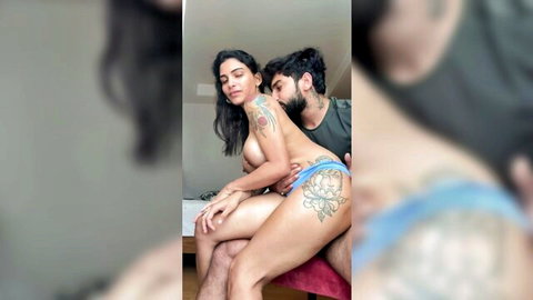 Hot Indian babe with huge boobs and tattoos in intimate POV embrace
