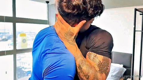 Andres Milan grabs Randhy JR's neck in steamy gay embrace