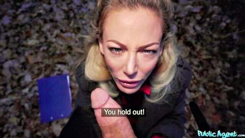 Isabelle Deltore blonde milf gets deep outdoor cumshot from Erik Everhard
