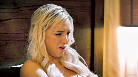 Blonde bombshell Kenzie Taylor in intense creampie scene with Seth Gamble