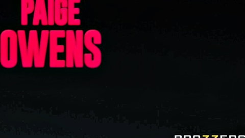 Paige Owens pornstar title screen on black background with PornZers logo