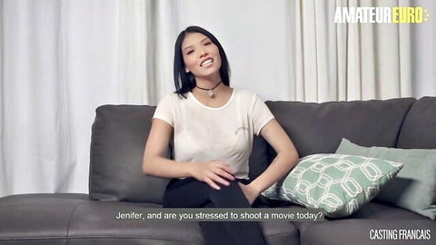 Jennifer Asian amateur big tits casting couch interview