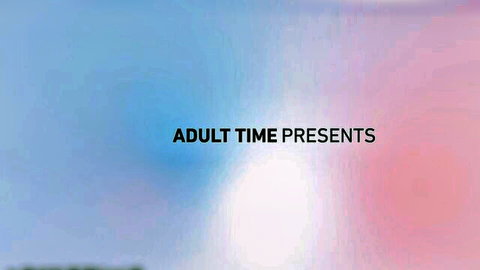 Adult Time presents adult video studio logo on colorful gradient background