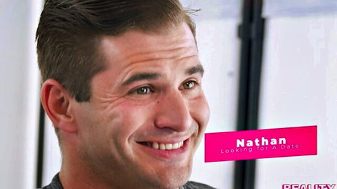 Smiling brunette hunk Nathan looking for hot babe to fuck his cock