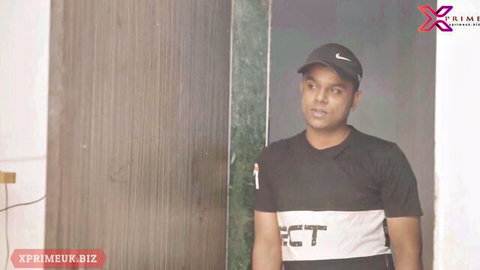 Indian man in Nike cap and black t-shirt for hot bhabhi pounding video