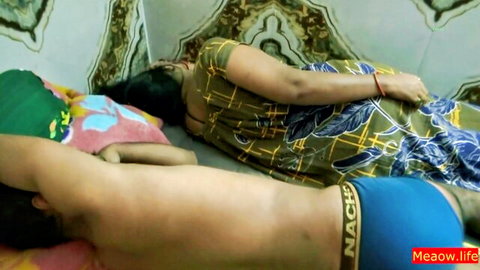 Desi Indian wife in saree lies with cheating devar in intimate bed scene