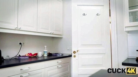Moon Imp & Margo Von Tease in teasing kitchen setup, Cuck 4K double penetration preview