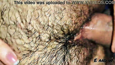 Close-up of hairy penetration in amateur neighbor fuck