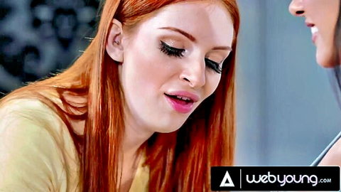 Seductive redhead Adriana Chechik and Gianna Dior in lesbian tease
