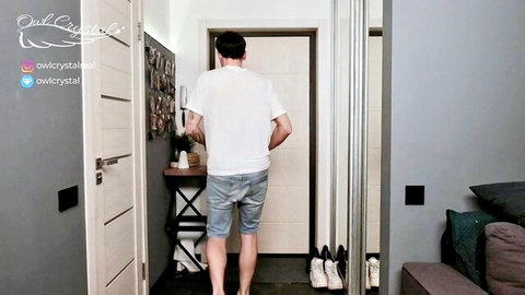 Owl Crystal with stepson in teasing apartment setup for wild threesome
