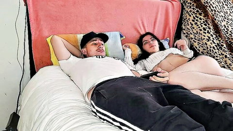 Indian teen with big tits and ass in bed with uncle
