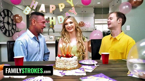 Daisy Lavoy's stepfamily birthday threesome with Peter Fitzwell