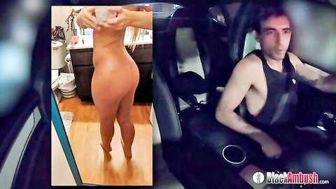 Brianna Anderson blonde big ass nude mirror selfie with BBC stud in car