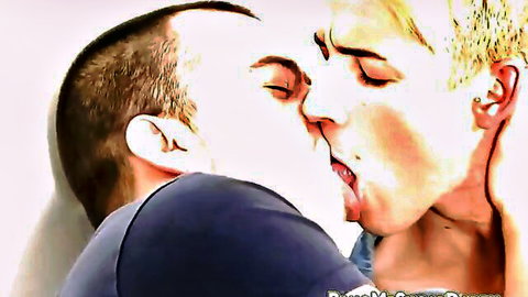 Matt Brookes and Jarrod Woodcock intense gay kiss in steamy scene