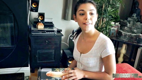 Gina Valentina in white tank top teases in Bad Daddy POV scene