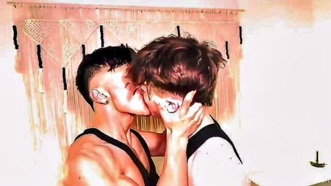 Fabidivani and Eros passionately kiss in steamy gay bedroom romp
