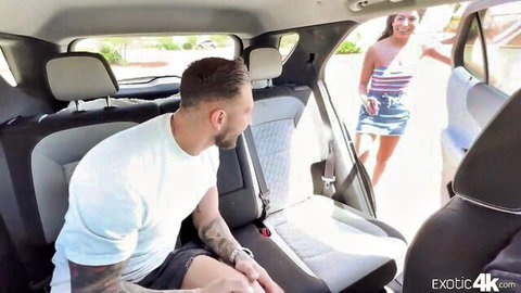 Angel Gostosa teases Quinton James in car for erotic massage