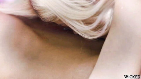 Lexi Luna in seductive blonde close-up, bare shoulder tease for Breadcrumbs Episode 1