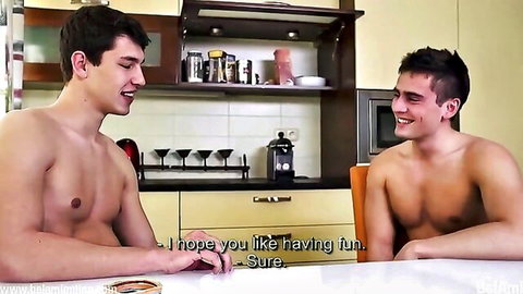 Raoul Vargas trained by Antony Lorca's handjob skills in kitchen fun