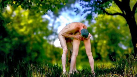 Amateur babe nude bent over in woods, tight pussy ready for stranger pounding