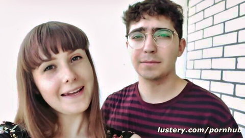 Smiling Asteria with stepdad outdoors, teasing hot creampie surprise
