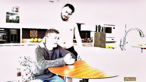 Derek and Aaron as nasty uncles seducing young nephew in gay incest scene