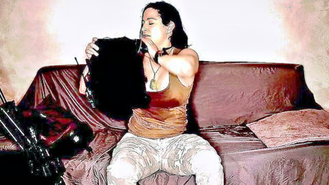 Big-titted Latina MILF in sensual tank top pose