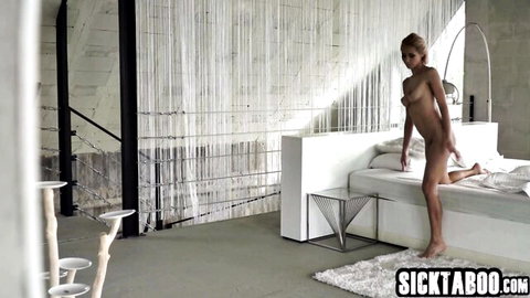 Veronica Leal nude posing on bed, tight ass ready for deep anal pounding