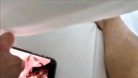 Justine Jakobs' seductive smile on phone in hidden POV spy with Alex Adams