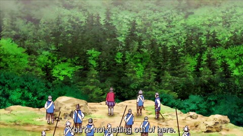 Young elf virgin Elfina surrounded by soldiers in fantasy hentai scene