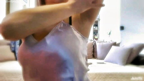 Topless goddess exposes sensual armpits in dominating POV femdom action