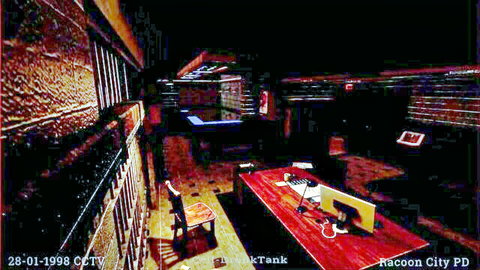 Blurry CCTV zombie hunter jail cell sex with monster cock