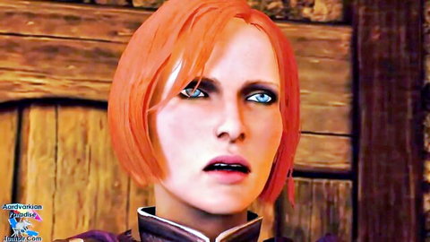 Leliana Dragon Age cosplay redhead in POV deepthroat oral