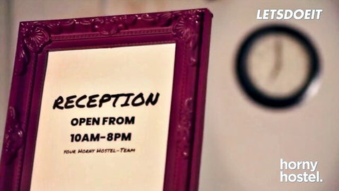 Paola Hard in LETSDOEIT horny hostel reception sign, seductive big ass tease