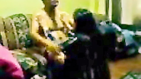 Turkish woman in yellow top gets rammed hard on couch