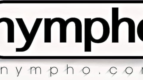 Nympho.com logo in bold black stylized font on white background