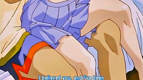 Anime hentai schoolgirl hikes blue skirt exposing orange panties pulled aside and bare pussy