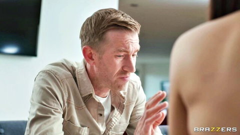 Danny D in tense talk with nude woman in Brazzers pervy adventure