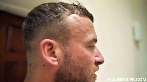 Handsome bearded man in side profile closeup from hijab milfs adult video
