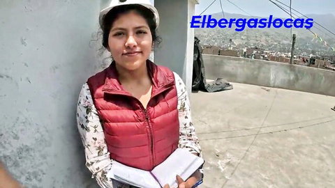 Elbergaslocas as young Latina MILF in construction hard hat and vest roleplay