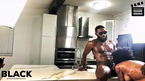 Leah Michelle and Brick Cummings in steamy ebony threesome