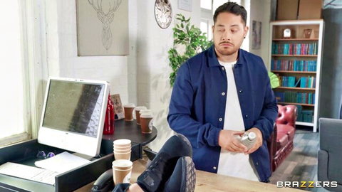 Handsome Asian man in office jacket, setting up steamy encounter with hot babe