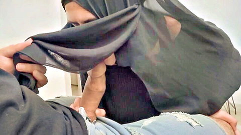 Hijab Muslim woman catches dick flash while jerking off in hospital